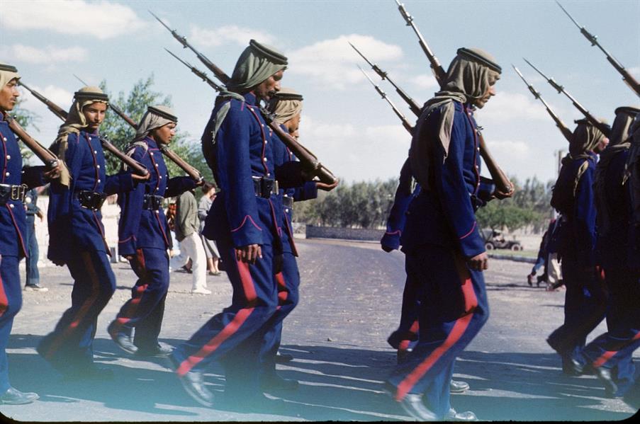 مراسم استقبال الملك سعود في أرامكو