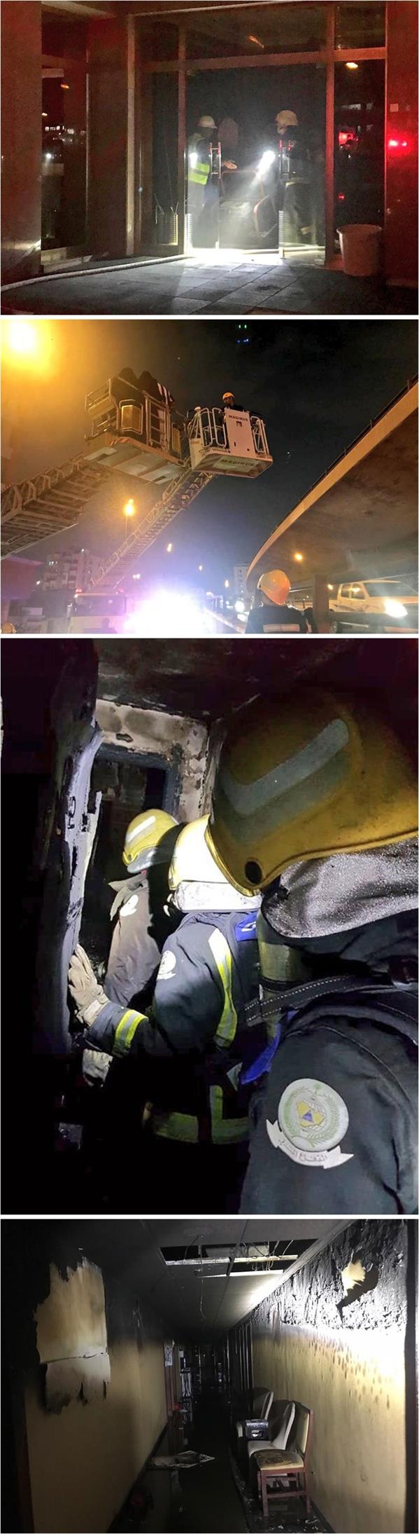 اندلاع حريق بفندق العطاس في جدة