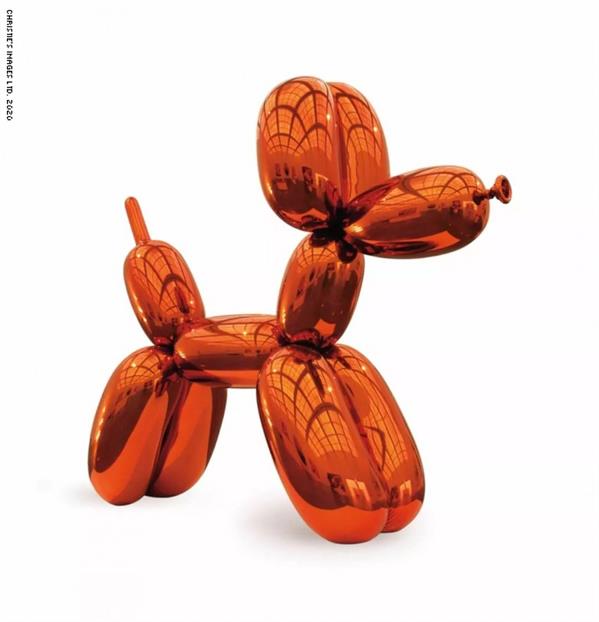 منحوتة "Balloon Dog"، للفنان جيف كونز بين عامي 1994و2000 منحوتة "Balloon Dog"، للفنان جيف كونز بين عامي 1994و2000