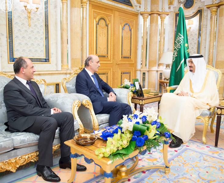 خادم الحرمين الشريفين يستقبل رئيس حزب القوات اللبنانية