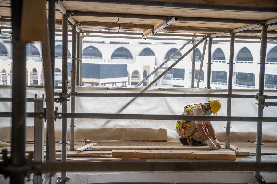 شاهد.. الأجزاء المتبقية من أعمال التوسعة الثالثة بالحرم المكي شاهد.. الأجزاء المتبقية من أعمال التوسعة الثالثة بالحرم المكي