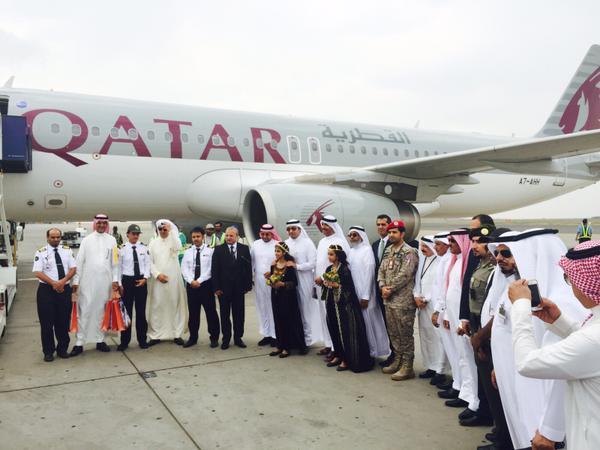 بالصور.. مطار أبها يستقبل أول رحلة للخطوط الجوية القطرية