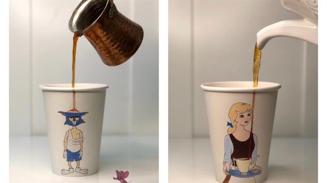 فنانة تشكيلية سعودية تحوّل الأكواب وأكياس الشاي إلى لوحات فنية (صور)  