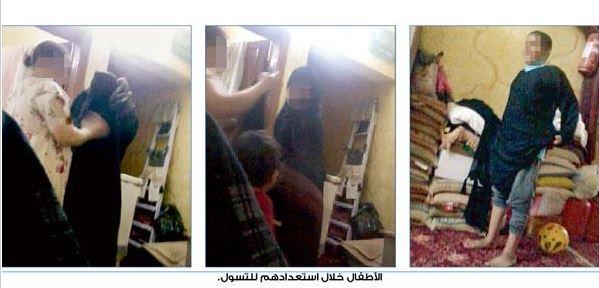 أب يجبر أطفاله على التسول