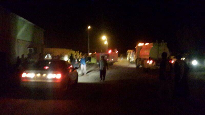 احتراق محطة وقود في تربة