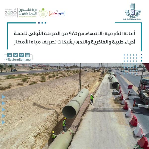 تفاصيل مشاريع تصريف مياه الأمطار وتخفيض منسوب المياه الجوفية بحاضرة الدمام تفاصيل مشاريع تصريف مياه الأمطار وتخفيض منسوب المياه الجوفية بحاضرة الدمام