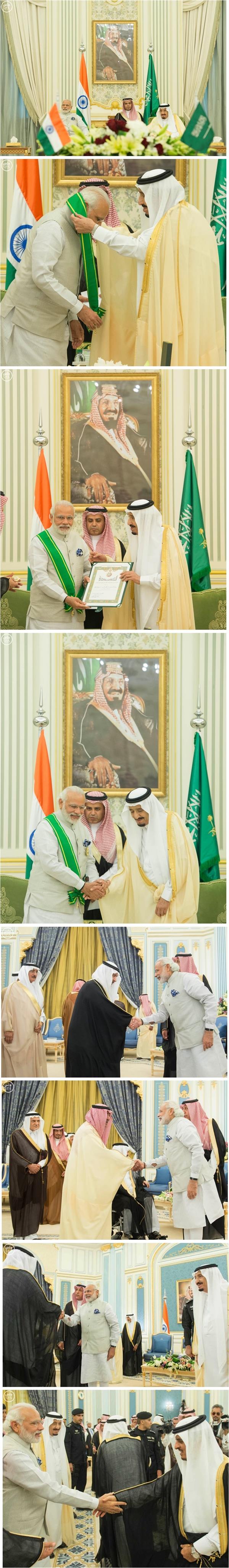 خادم الحرمين يستقبل رئيس وزراء الهند ويقلده أعلى وسام بالمملكة خادم الحرمين يستقبل رئيس وزراء الهند ويقلده أعلى وسام بالمملكة