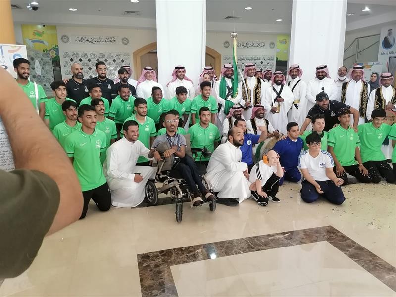 احتفالية للمنتخب السعودي للأولمبياد الخاص لكرة القدم الموحدة احتفالية للمنتخب السعودي للأولمبياد الخاص لكرة القدم الموحدة