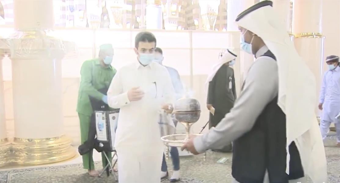  بالعود الفاخر.. استمرار تطييب المسجد النبوي والروضة الشريفة 