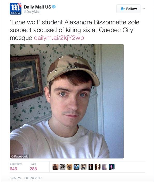 غضب عالمي من صحيفة بريطانية وصفت مرتكب جريمة مسجد كندا بـ 