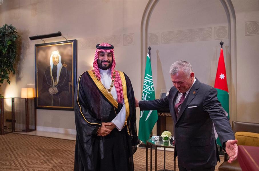 ولي العهد وملك الأردن يعقدان لقاءً ثنائياً وجلسة مباحثات موسعة