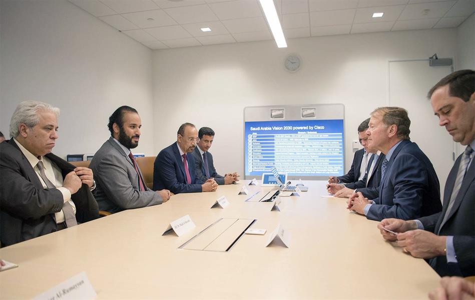 محمد بن سلمان يواصل لقاءاته برؤساء كبرى الشركات الأمريكية محمد بن سلمان يواصل لقاءاته برؤساء كبرى الشركات الأمريكية