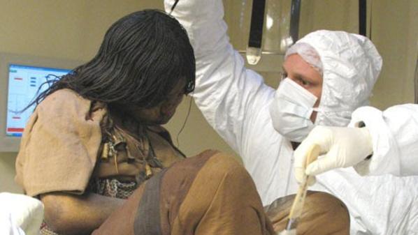 صورة للفتت المحنطة و الحفوظة في الثلج