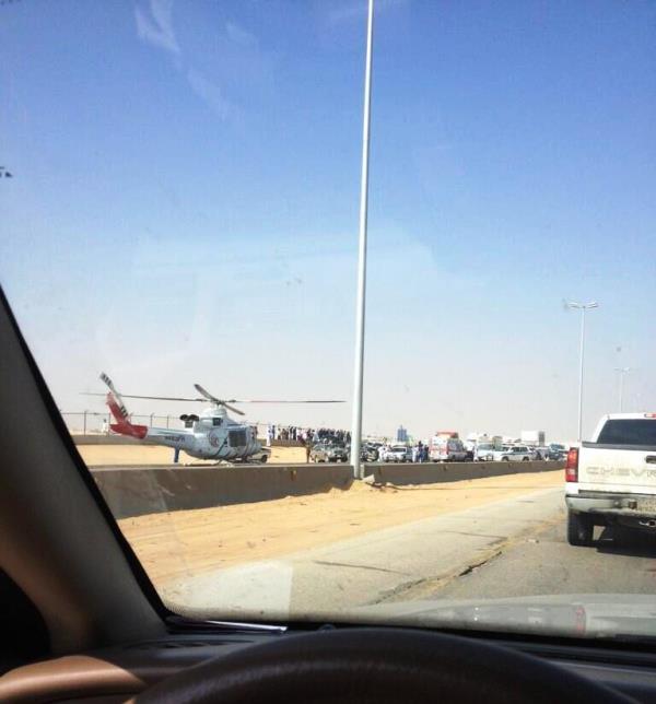 الصور المتداولة عن حادث طريق الخرج