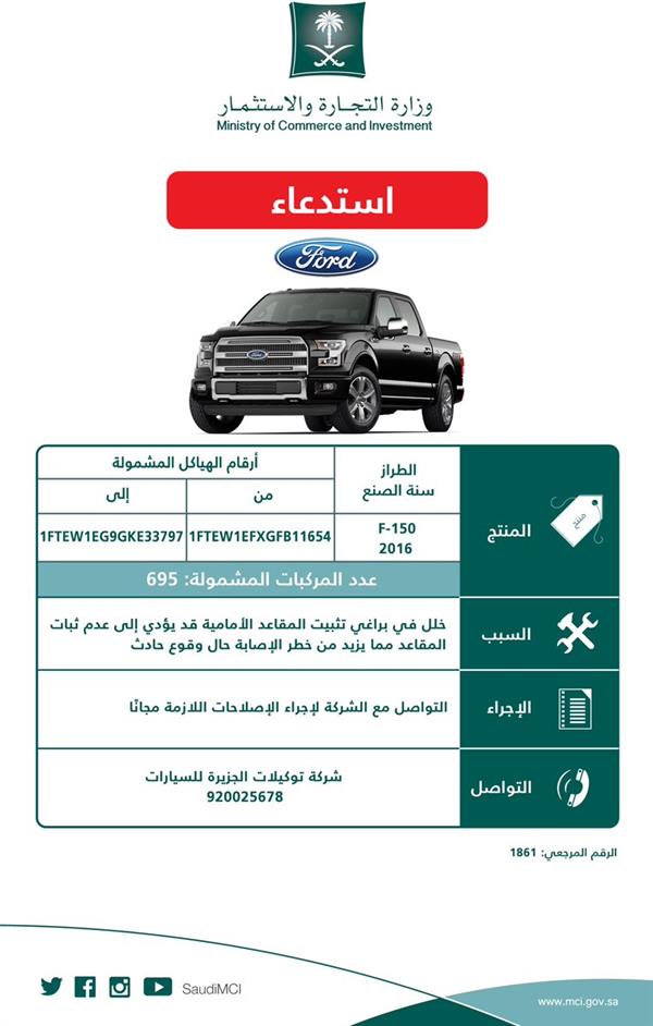 استدعاء سيارات فورد