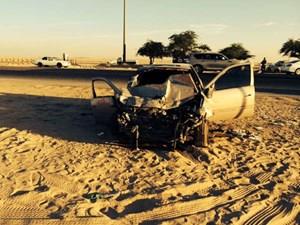 سيارة الشابين بعد الحادث