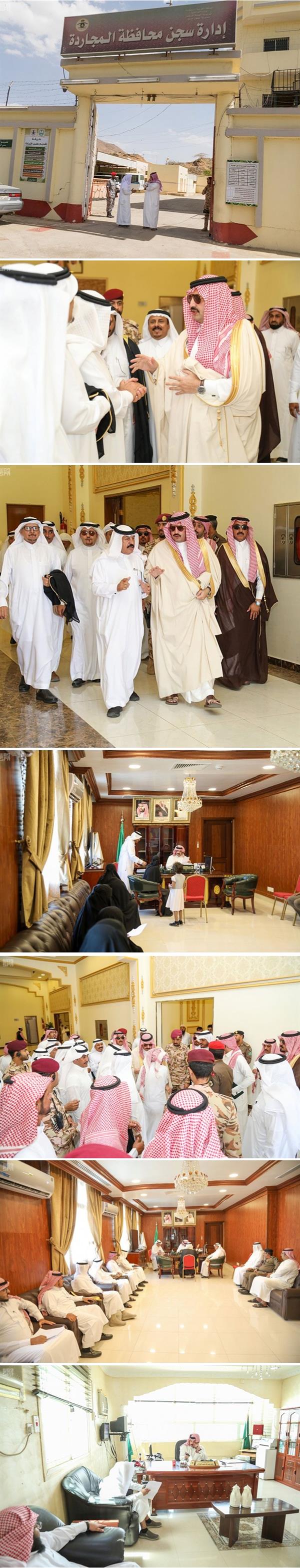 أمير عسير يتفقد محافظة المجاردة ويلتقي الأهالي