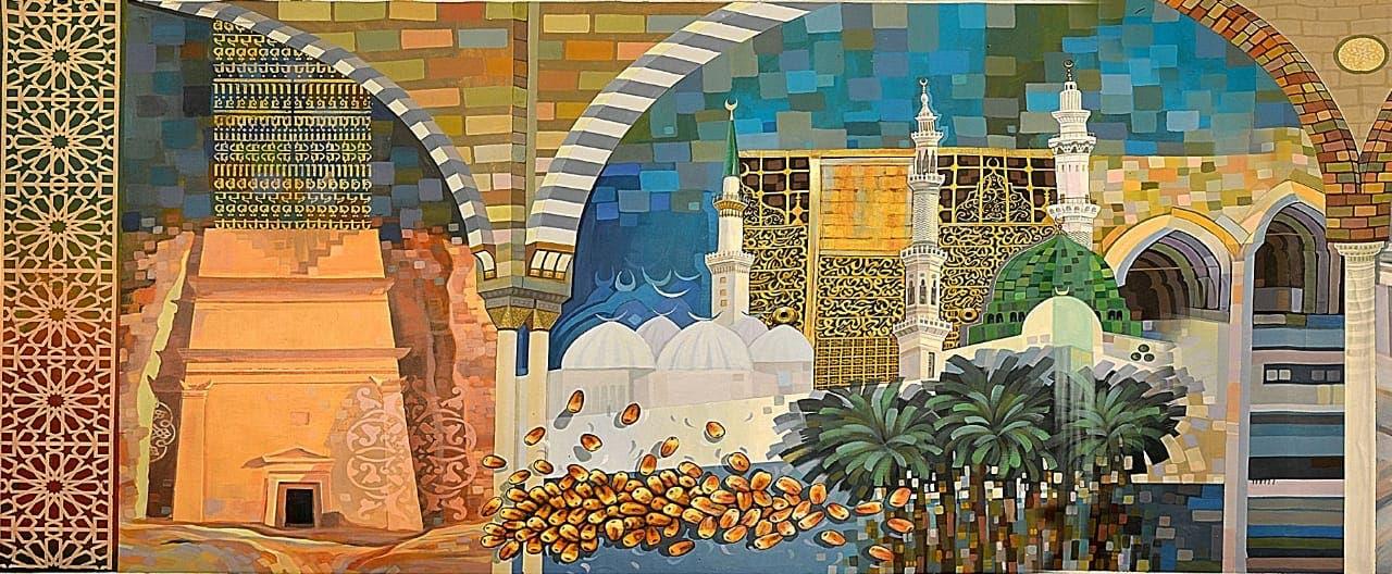 بطول 36 متراً.. فنان سعودي يبدع في رسم 