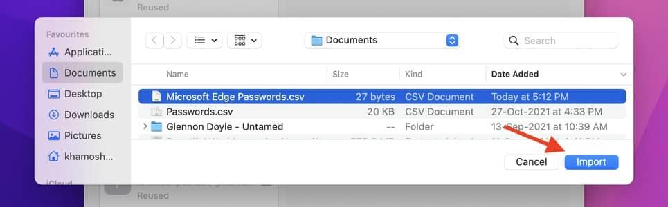 كيفية استيراد وتصدير كلمات المرور من آيكلاود