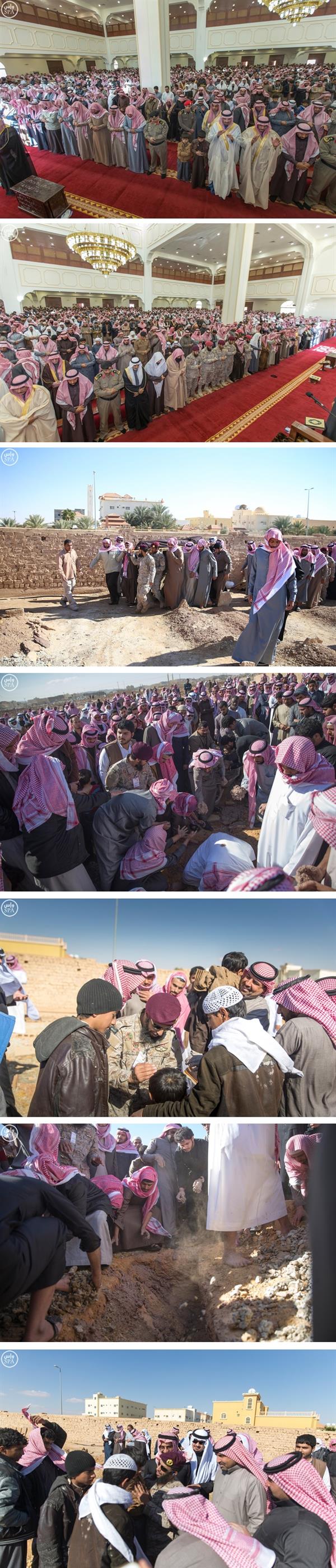 أمير الجوف يؤدي صلاة الميت على الشهيد الرويلي