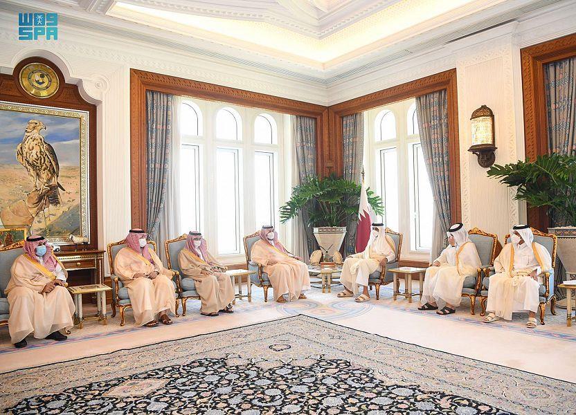 الشيخ تميم بن حمد يستقبل الأمير تركي بن محمد بن فهد 