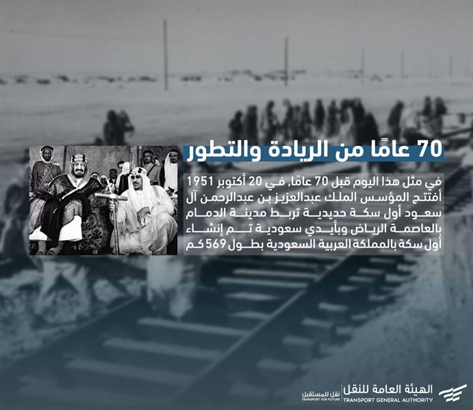 الاحتفال بتأسيس أول خط سكة حديدية بالمملكة الاحتفال بتأسيس أول خط سكة حديدية بالمملكة