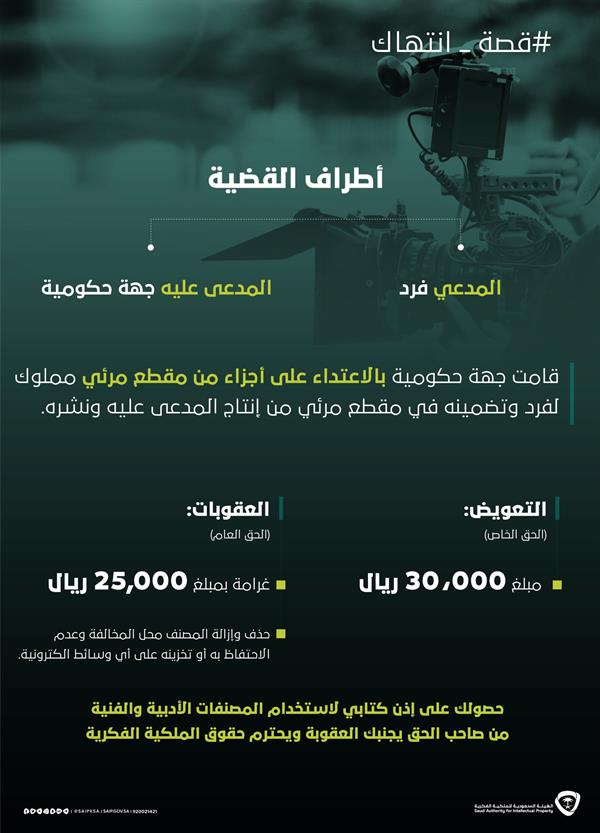 اعتداء على مقطع فيديو لفرد يُكلِّف جهة حكومية 55 ألف ريال 