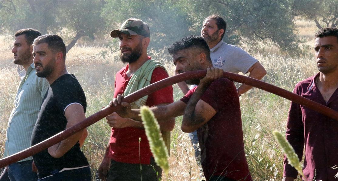 شاهد.. اندلاع حريق كبير في الأردن وهروب خيول من الإسطبلات القريبة