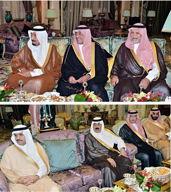 اصحاب السمو الملكي اثناء استقبال لدولة رئيس وزراء باكستان