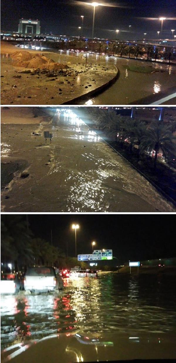 الأمطار تُغرق عدة طرق في الرياض.. والدفاع المدني: لا إصابات