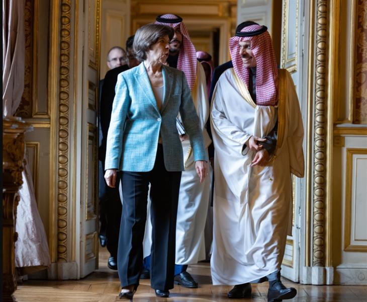 وزير الخارجية ونظيرته الفرنسية يبحثان جهود البلدين في إرساء الأمن والسلم الدوليين