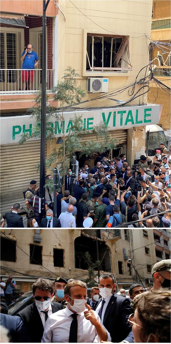 الرئيس الفرنسي يتفقد موقع انفجار بيروت الرئيس الفرنسي يتفقد موقع انفجار بيروت