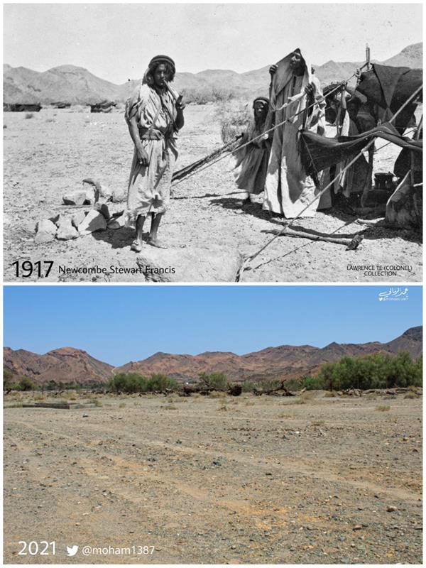 مواطن يوثّق مقارنة بين مناطق في المملكة التقطت لها صور قبل 100 عام ووضعها الحالي مواطن يوثّق مقارنة بين مناطق في المملكة التقطت لها صور قبل 100 عام ووضعها الحالي