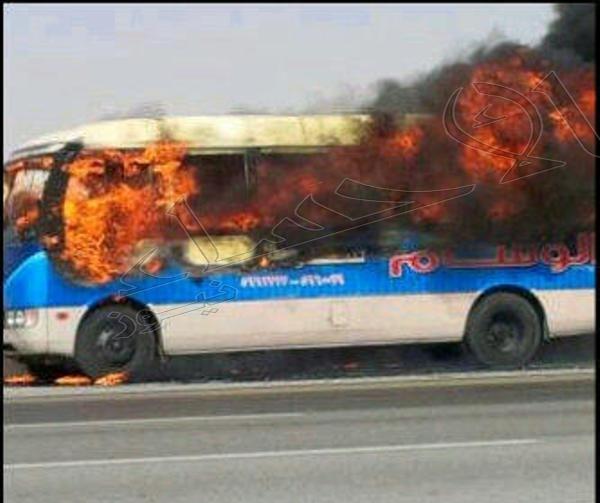 حافله محترقة