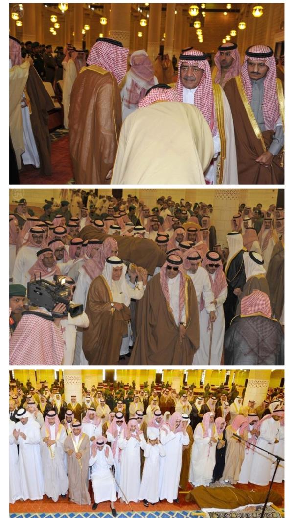 الأمير مقرن يؤدي صلاة الميت على سمو الأمير عبدالرحمن بن فيصل بن عبدالعزيز