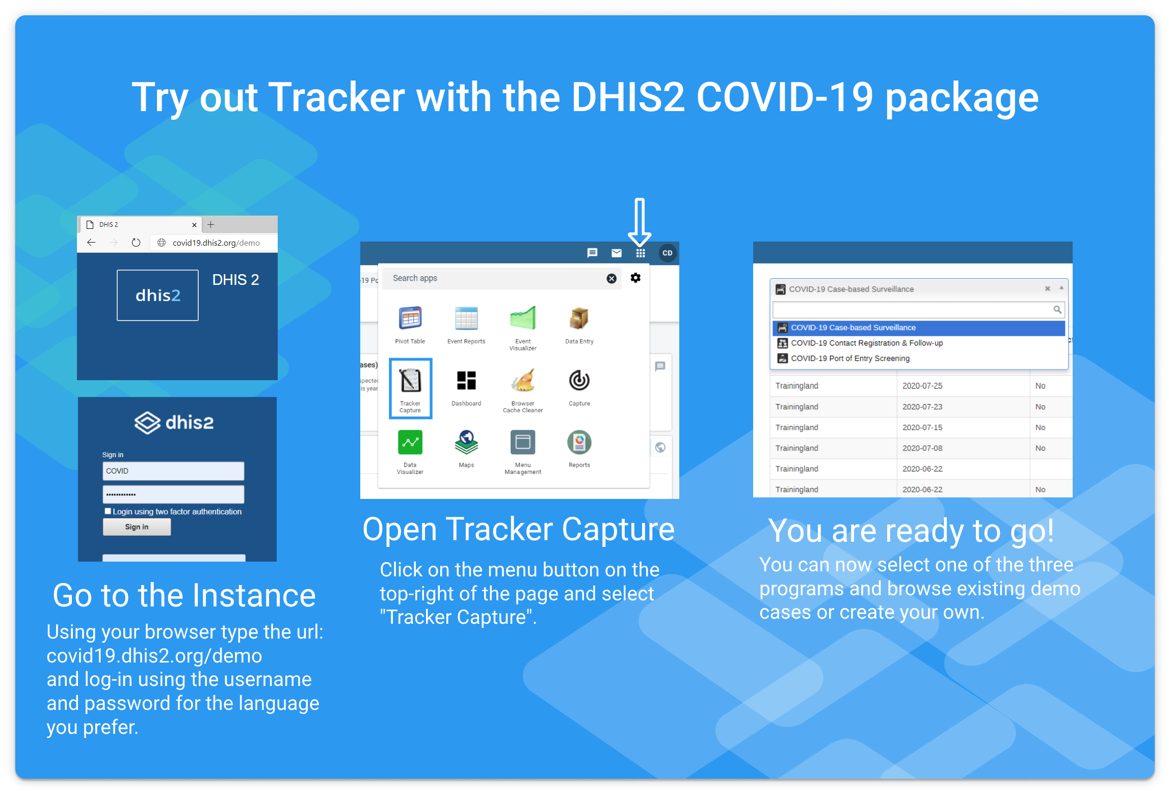 Try out DHIS2 Tracker