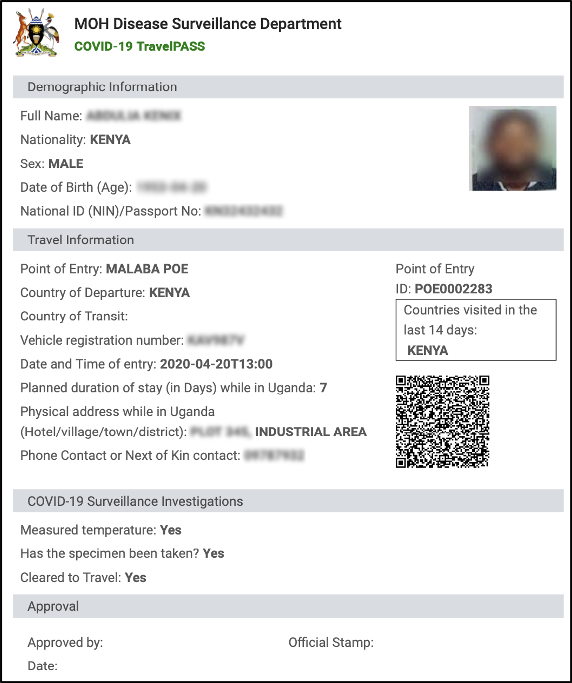 Using DHIS2 for COVID19 Point of Entry Screening and Travel Pass