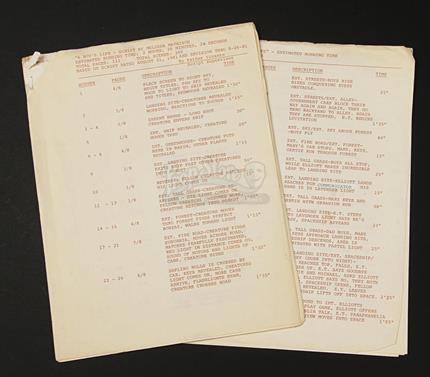 E.T. (1982) - Script Supervisor's Continuity Script and Breakdowns ...