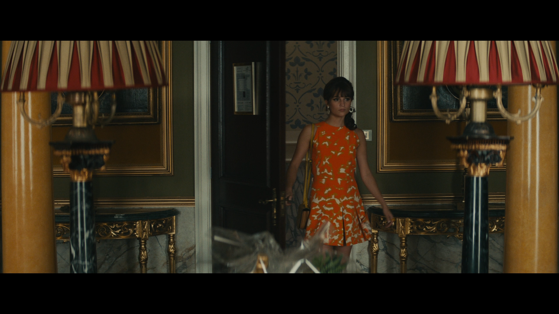 man from uncle orange dress The Man From U.N.C.L.E.: Gaby's Orange Patterned Playsuit