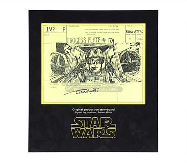 Signed Production Storyboard - Luke Closeup Interior Cockpit (First Attack 192 P)