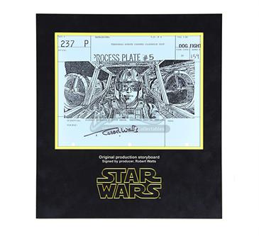 Signed Production Storyboard - Wedge Closeup Interior Cockpit (Dog Fight 237 P)