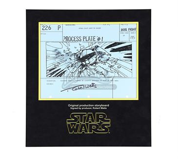 Signed Production Storyboard - Close Up John D inside Cockpit (Dog Fight 226 P)