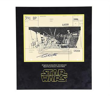 Signed Production Storyboard - POV X Wing (Luke 391 BP)