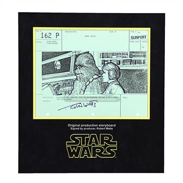 Signed Production Storyboard - Princess & Wookie Tie in Backgound  (Gunport 162 P)