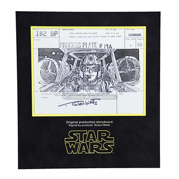 Signed Production Storyboard - Close Up Interior Cockpit Luke  (Armada 182 BP)