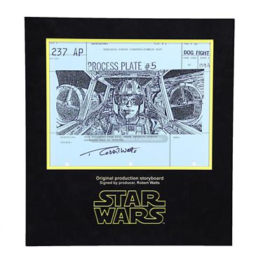 Signed Production Storyboard - Wedge Interior Cockpit  (Dog Fight 237 AP)