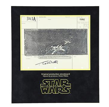 Signed Production Storyboard - X-Wings Dive For Trench (Luke 341A)