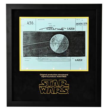 Signed Production Storyboard Display - Death Star Ray (Death Star 436)