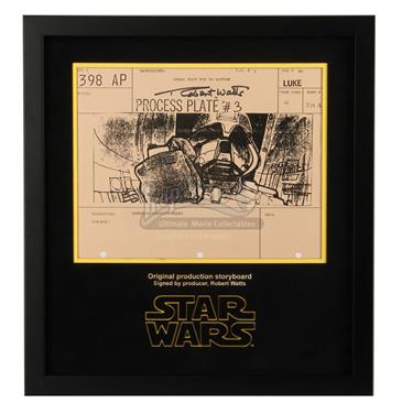 Signed Production Storyboard Display - Vader (Luke 398 AP)