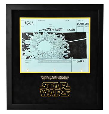 Signed Production Storyboard Display - Alderaan Explosion (Death Star 436A)